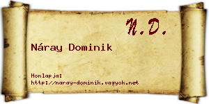 Náray Dominik névjegykártya