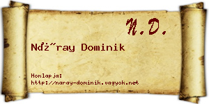 Náray Dominik névjegykártya